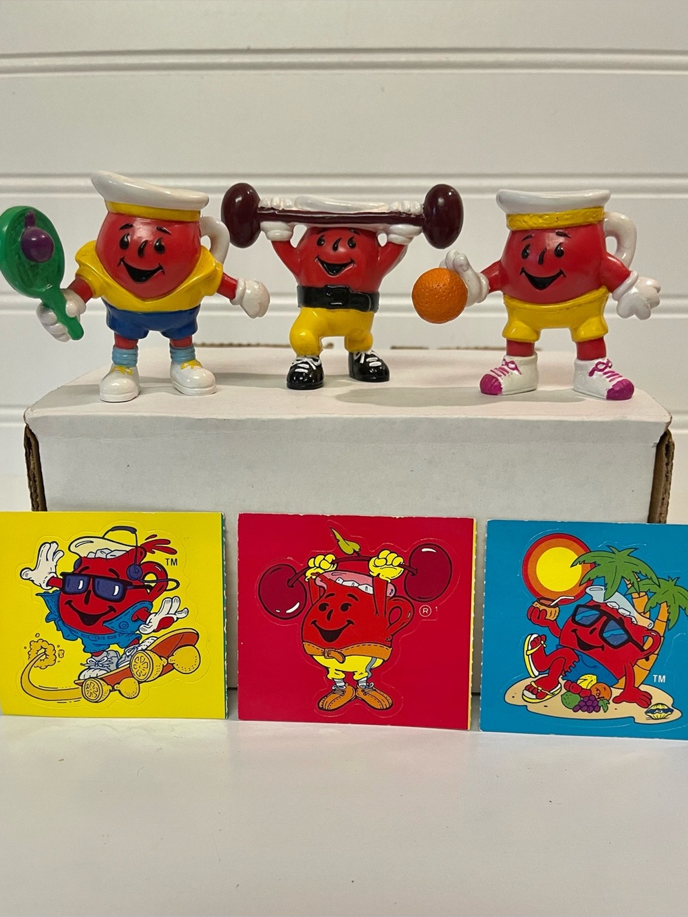 Kool-Aid Man PVC Figures & Stickers 1990s Kraft Mail Away Promo Sports